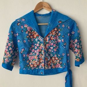 COPY - Vintage Homemade crop tie top